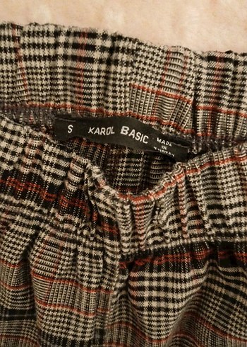 Karol Kahverengi Kareli Kumaş Pantolon - Görsel 2