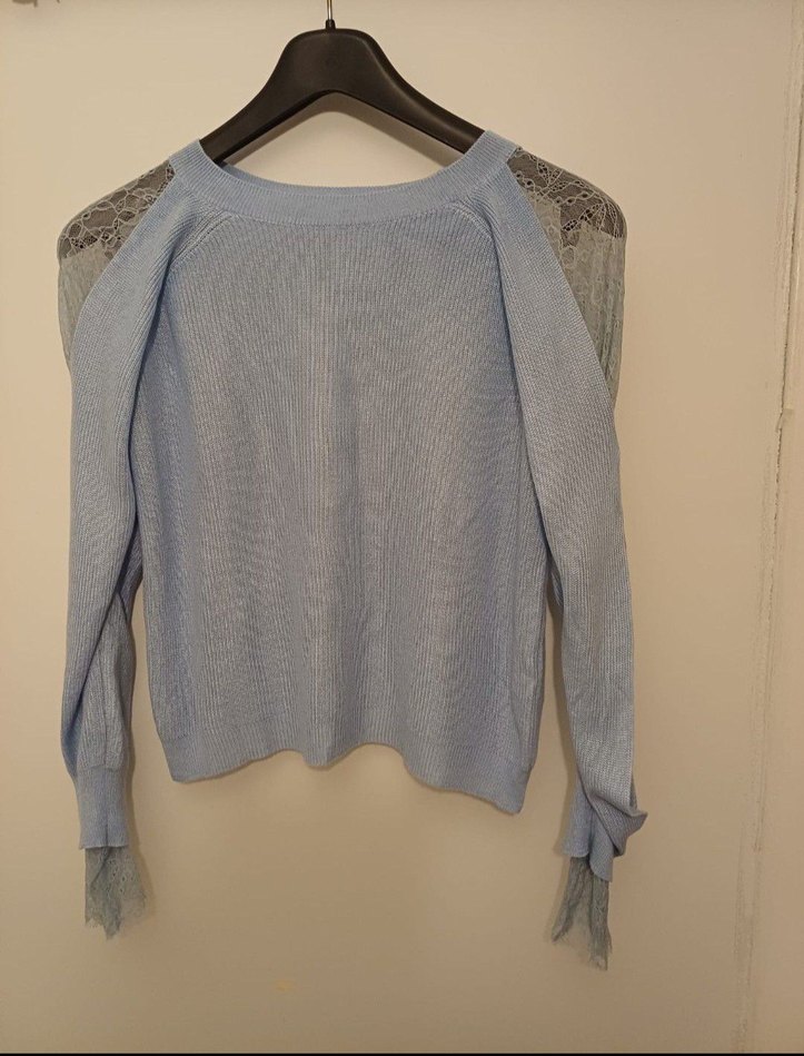 Mavi Kadın Dantel Detaylı Şık Kazak - Görsel 2