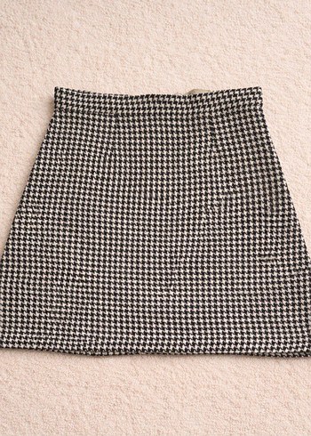 Gri Mini Ekose Etek - Görsel 2