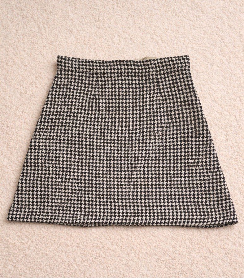 Gri Mini Ekose Etek - Görsel 2