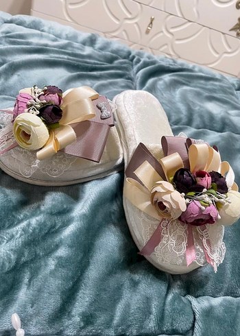 Dantel ve Pastel Çiçekli Vintage lohusa aksesuarı - Görsel 6