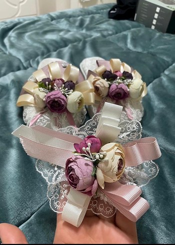 Dantel ve Pastel Çiçekli Vintage lohusa aksesuarı - Görsel 5