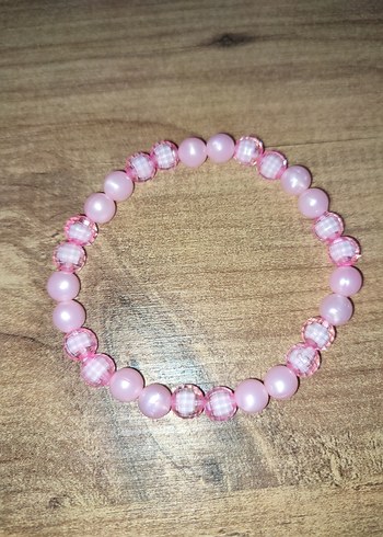 Pembe Boncuklu çocuk 7/13 yaş Bileklik Seti - Görsel 2