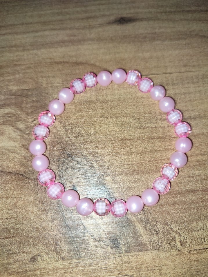 Pembe Boncuklu çocuk 7/13 yaş Bileklik Seti - Görsel 2