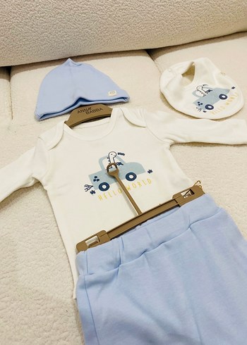 Bebek Erkek Pamuklu Uzun Kollu Tulum Seti - Görsel 4