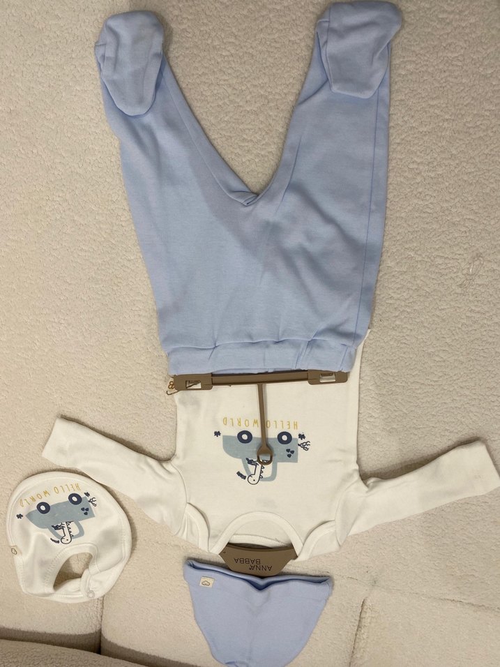 Bebek Erkek Pamuklu Uzun Kollu Tulum Seti - Görsel 5