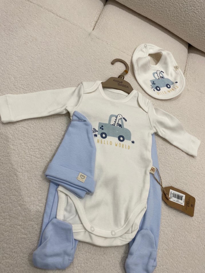 Bebek Erkek Pamuklu Uzun Kollu Tulum Seti - Görsel 3