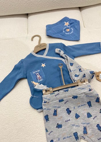 Mavi ve Gri Erkek Bebek Takım - Görsel 2
