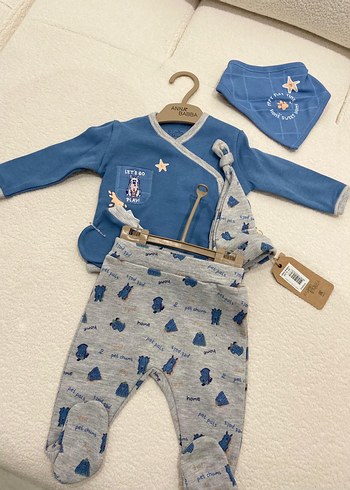 Mavi ve Gri Erkek Bebek Takım - Görsel 3