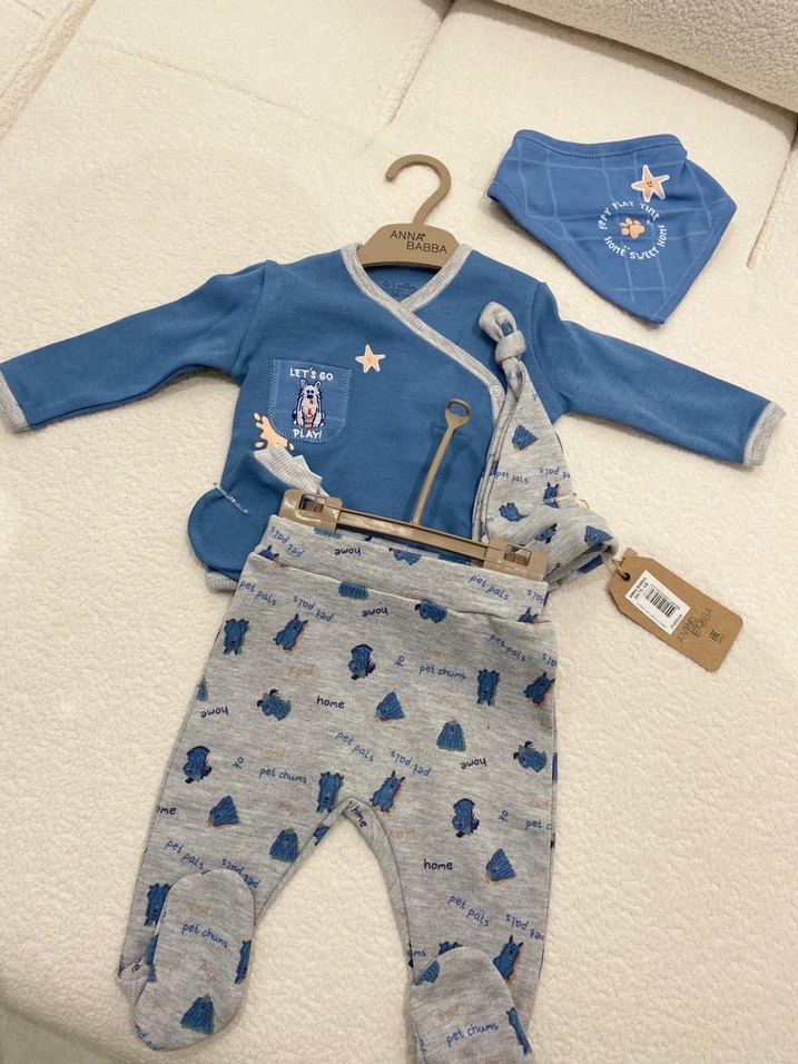 Mavi ve Gri Erkek Bebek Takım - Görsel 3