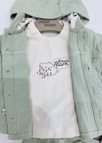 Kapüşonlu, Fermuarlı Bebek Erkek Takımı - Görsel 2