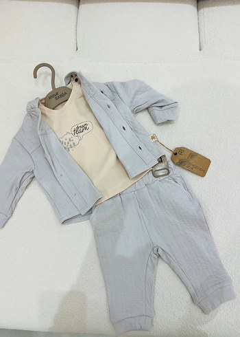 Kapüşonlu, Fermuarlı Bebek Erkek Takımı - Görsel 4