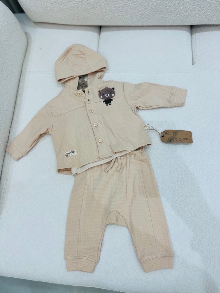 Kapüşonlu, Fermuarlı Bebek Erkek Takımı - Görsel 3