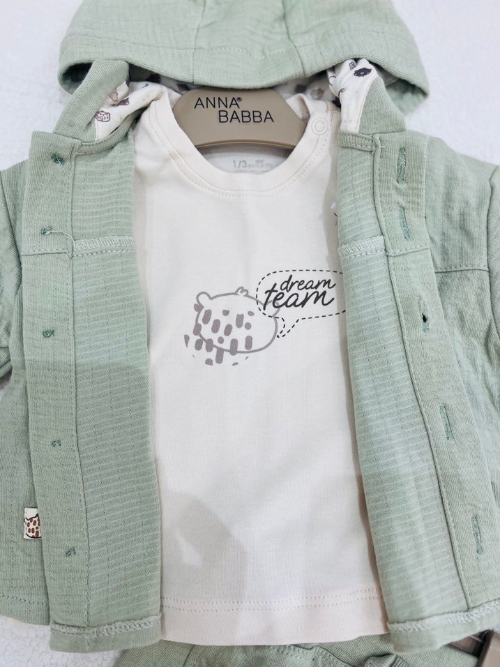 Kapüşonlu, Fermuarlı Bebek Erkek Takımı - Görsel 2