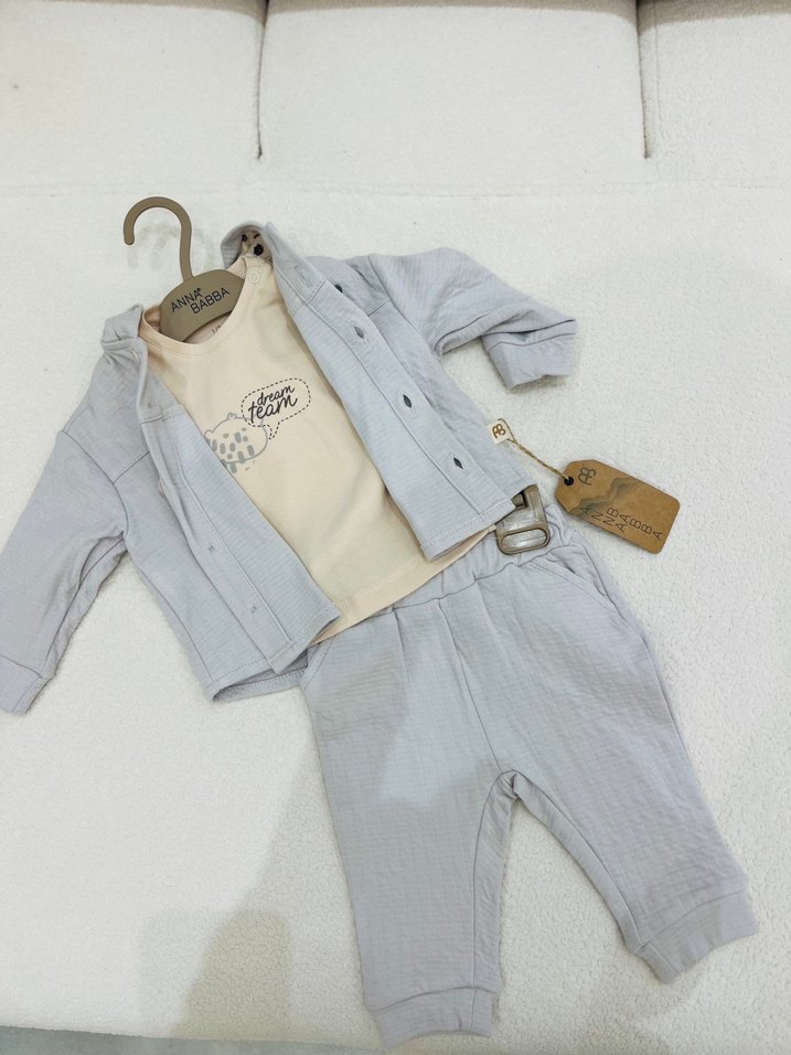 Kapüşonlu, Fermuarlı Bebek Erkek Takımı - Görsel 4