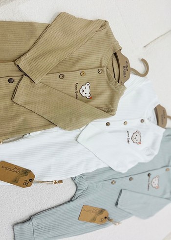 Uzun Kollu Örgü Erkek Bebek Takımı - Görsel 2