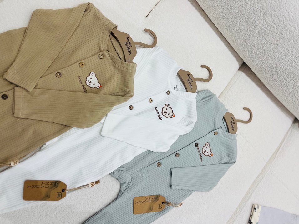 Uzun Kollu Örgü Erkek Bebek Takımı - Görsel 3