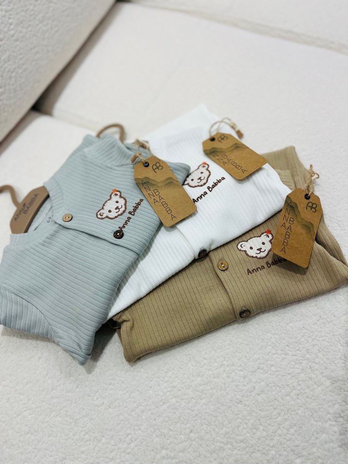 Uzun Kollu Örgü Erkek Bebek Takımı - Görsel 5