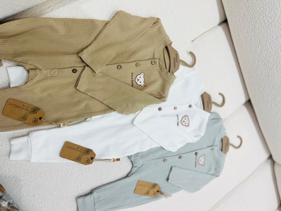 Uzun Kollu Örgü Erkek Bebek Takımı - Görsel 2