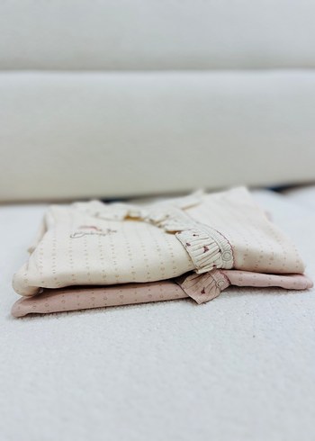 Nakışlı, Uzun Kollu, Örgü Bebek Kız Body - Görsel 2