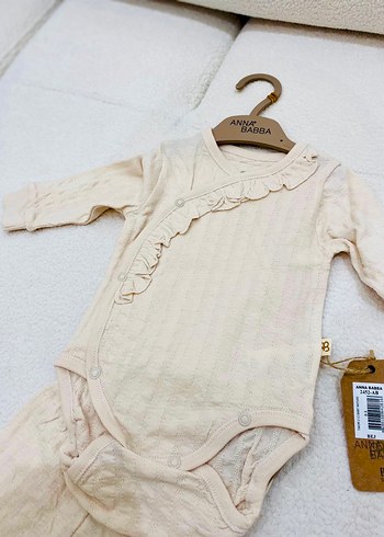 Uzun Kollu Bebek Kız Kıyafet Takımı Beyaz - Görsel 3