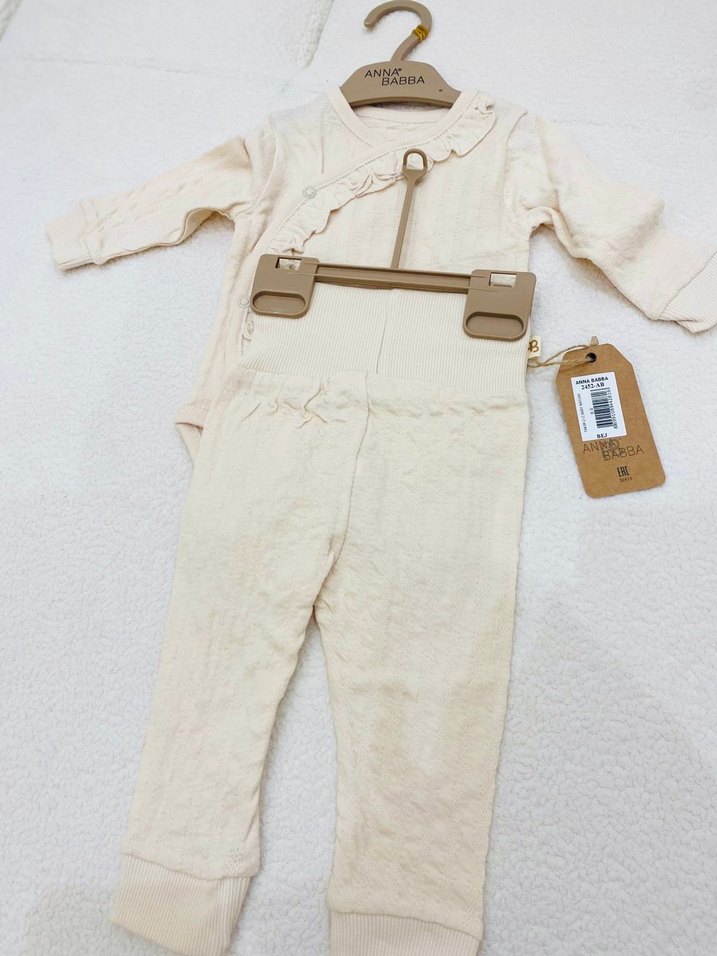 Uzun Kollu Bebek Kız Kıyafet Takımı Beyaz - Görsel 2