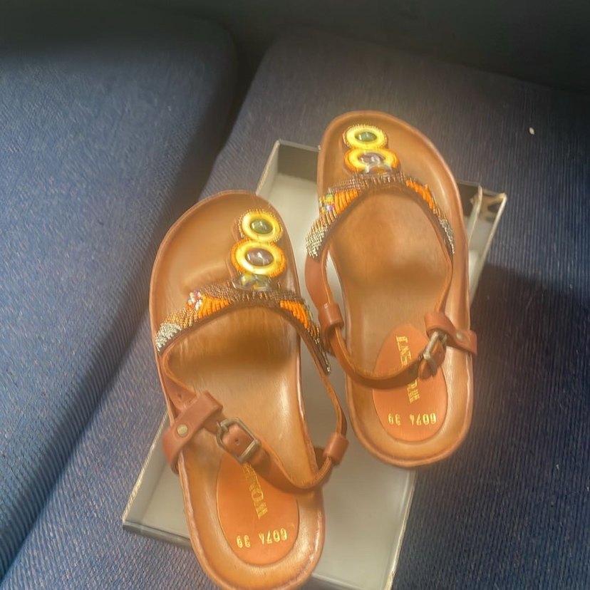 Nakışlı Çok Renkli parmak arası  Kadın Sandalet - Görsel 4