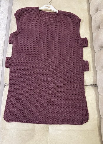 Mürdüm Salaş Örgü Kadın Süveter - Görsel 2