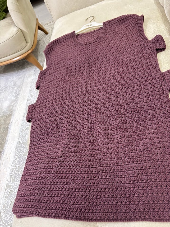 Mürdüm Salaş Örgü Kadın Süveter - Görsel 3