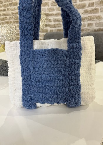 Örgü Kadın Mavi Günlük Çanta - Görsel 4