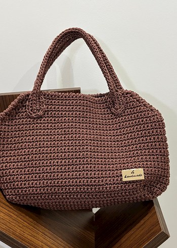 Kahverengi Örgü Kadın Çanta - Görsel 2