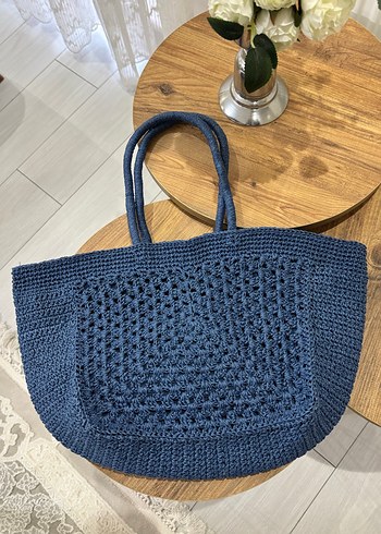 Navy Örgü Kadın Bohem Çanta - Görsel 2