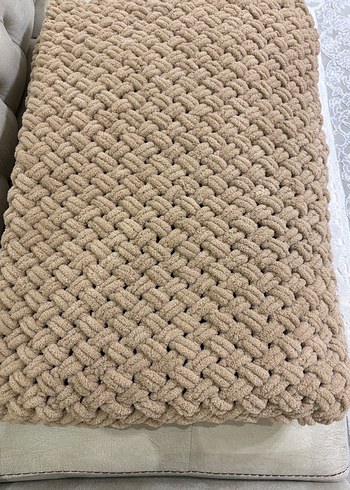 Bej Örgü tek kişilik Battaniye - Görsel 4