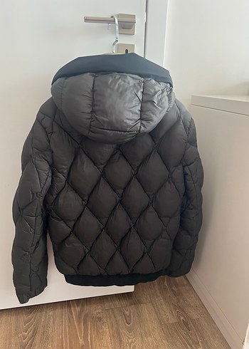 Düğmeli Gri Erkek Midi Mont - Görsel 2