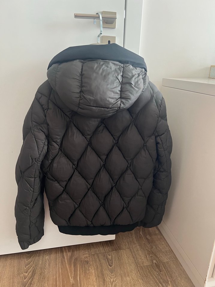 Düğmeli Gri Erkek Midi Mont - Görsel 2