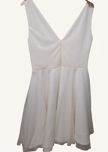 DORIDORCA Parıltılı Tül Ekru Elbise 38bd - Görsel 4