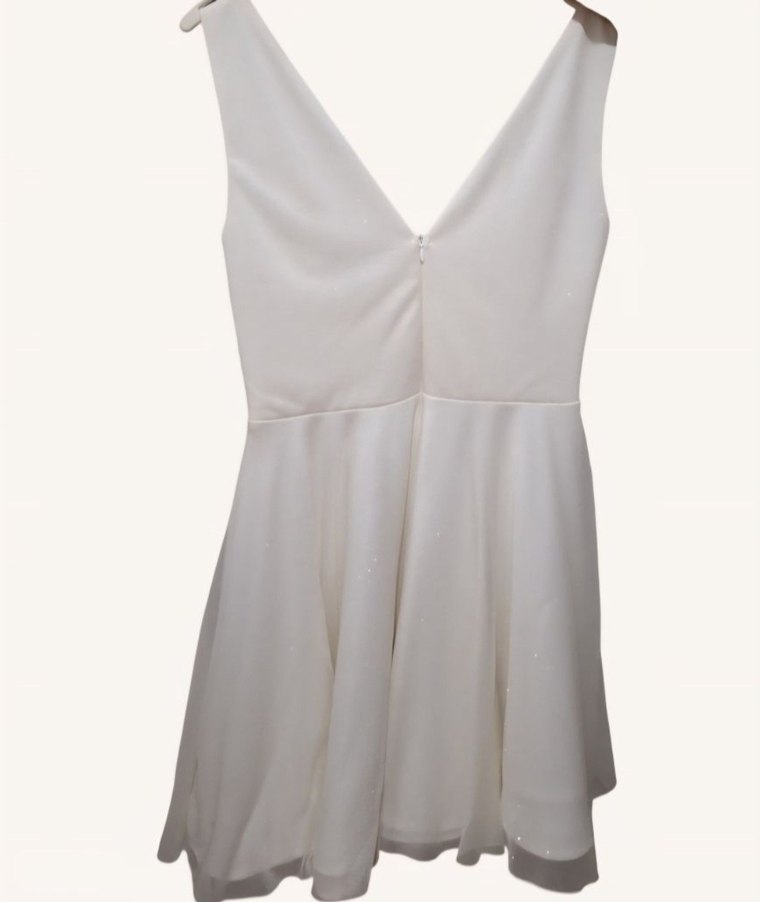 DORIDORCA Parıltılı Tül Ekru Elbise 38bd - Görsel 4