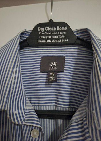 Uzun Kollu Çizgili Mavi Erkek Gömlek - Görsel 2