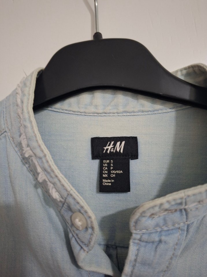 Gri Denim Erkek Gömlek Uzun Kollu - Görsel 2