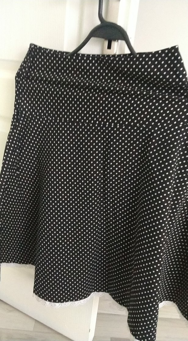 Puantiye Desenli Siyah Midi Hamile Eteği - Görsel 2