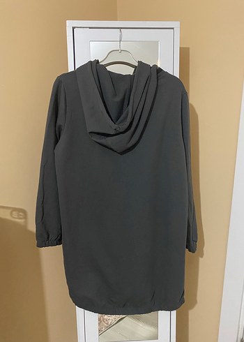 Gri Kapüşonlu Kadın Sweatshirt - Görsel 2