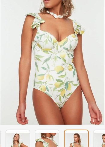 Sarı Desenli Fırfırlı Mini Mayo - Görsel 4