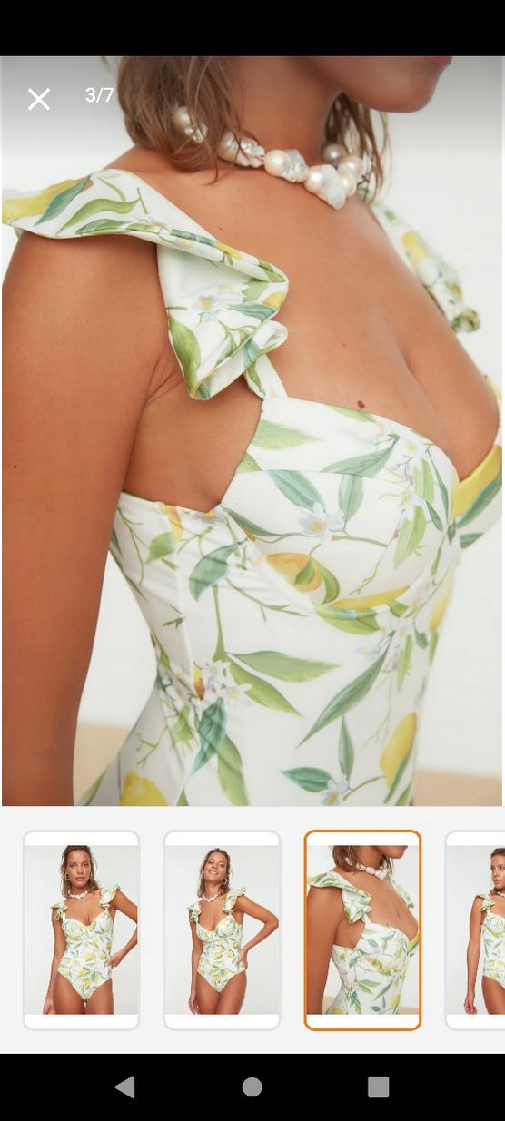 Sarı Desenli Fırfırlı Mini Mayo - Görsel 3