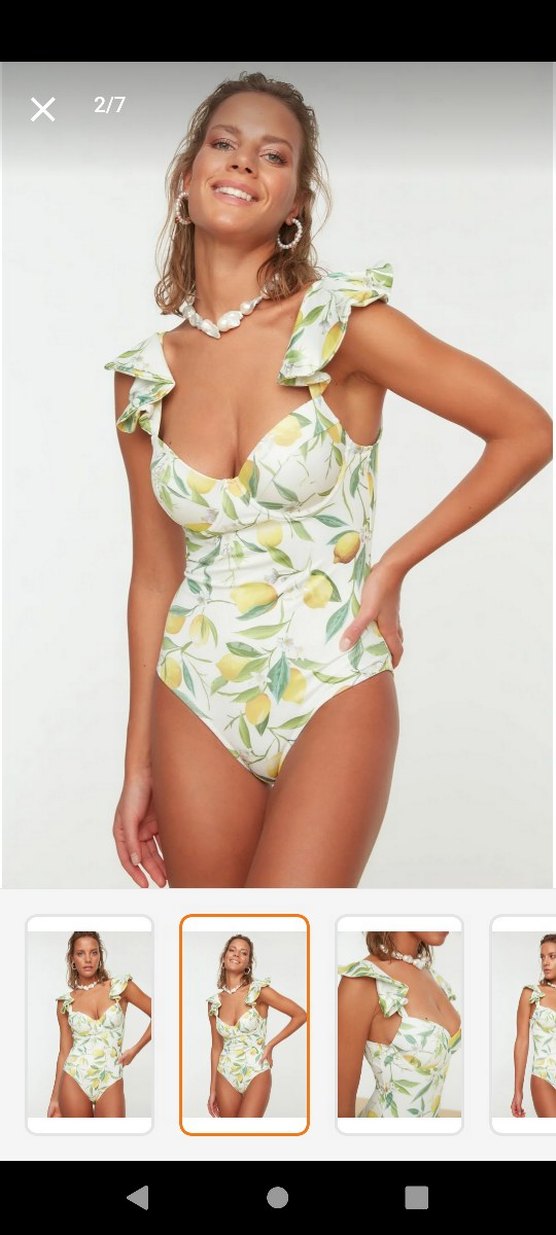 Sarı Desenli Fırfırlı Mini Mayo - Görsel 2