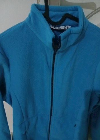 Mavi Fermuarlı Kadın Polar Ceket - Görsel 3