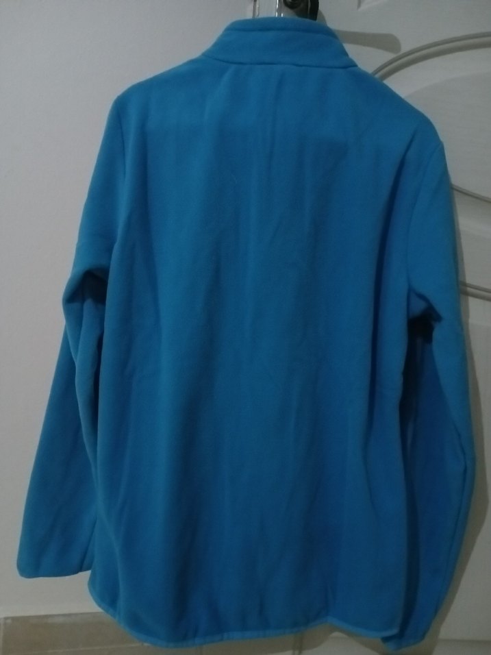 Mavi Fermuarlı Kadın Polar Ceket - Görsel 5