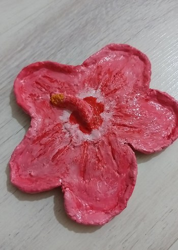Pembe Çiçek Desenli Takı Tabağı