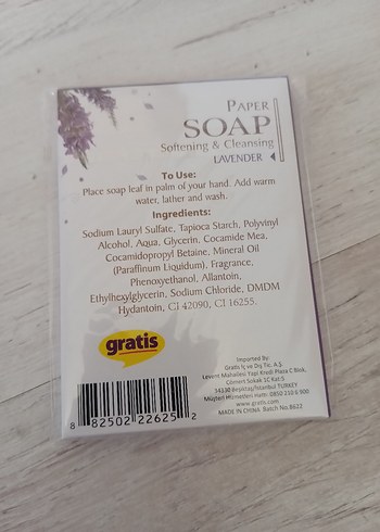 Benri Lavanta Kokulu Kağıt Sabun 20 Yaprak Benri