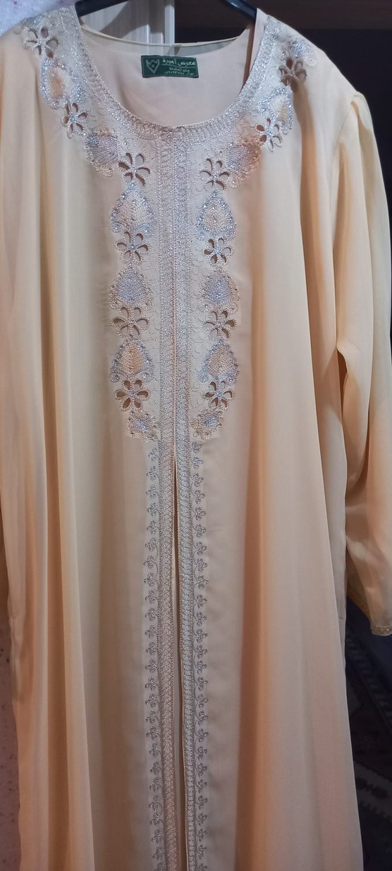 Bej Nakışlı Kadın Uzun Elbise - Görsel 2