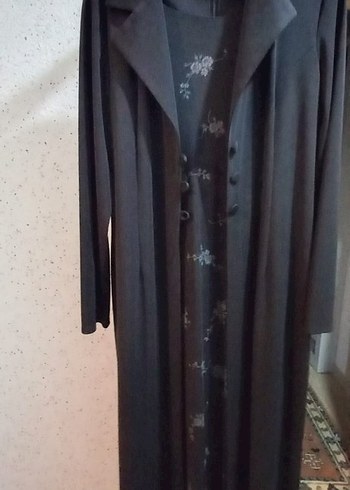 Siyah Çiçek Desenli Uzun bohem elbise içli dışlı - Görsel 3